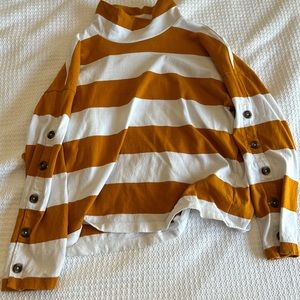 Madewell striped mock neck
